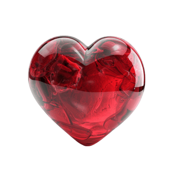 a red heart shaped glass on a transparent background png
