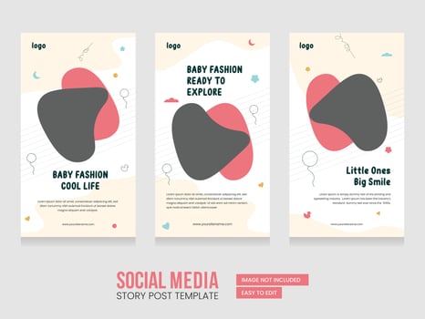 Baby shop social media stories post. Modern and creative baby shop story template. Abstract Minimalistic baby stories concept. EPS illustration. vector
