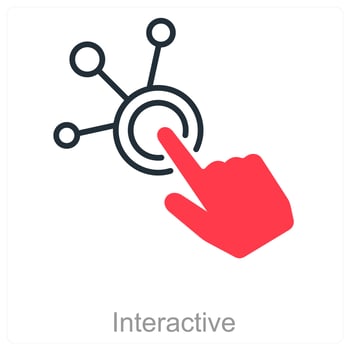 Interactive and connect icon concept vector