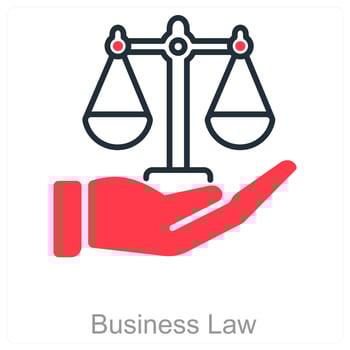 Business Law and scale icon concept vector