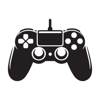 Gaming controller silhouette art illustration. vector