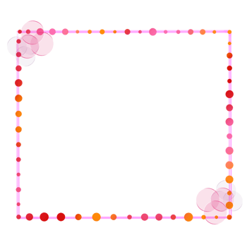 A Pink and Orange Polka Dot Square Frame on a Transparent Background png