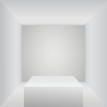 Product display podium in the white room vector