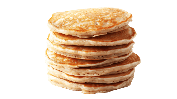 Stack of protein pancakes crafted from almond flour on the transparent background, Format png