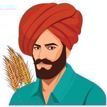 portrait of Indian farmer, Farmer Character Logo vector