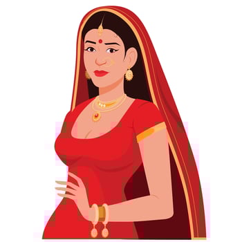 Indian girl bride, Portrait of beautiful indian girl vector