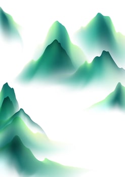 Modern design illustration of beautiful Chinese ink landscape painting. vector