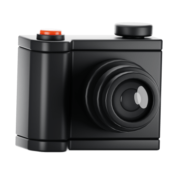 3d rendering camera icon. Gadget and technology concept png