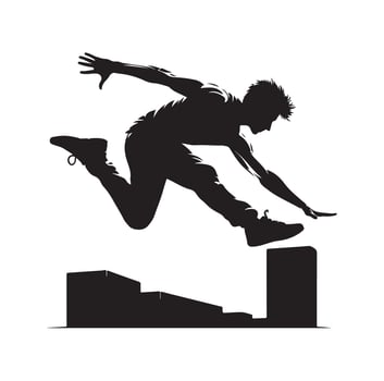 PARKOUR Silhouette Graphic Illustration vector