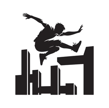 PARKOUR Silhouette Graphic Illustration vector
