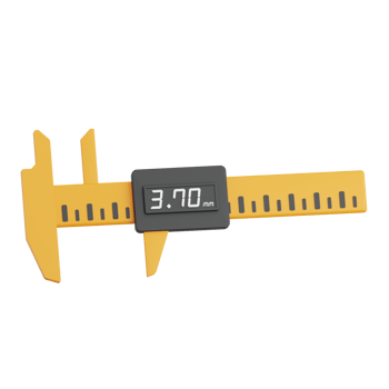 3D Render Digital Calipers Icon Illustration. Isolated on Transparent background png