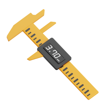 3D Render Digital Calipers Icon Illustration. Isolated on Transparent background png