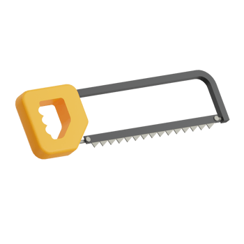 3D Render Hacksaw Icon Illustration. Isolated on Transparent background png