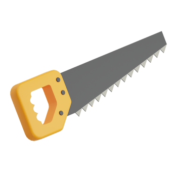 3D Render Saw Construction Icon Illustration. Isolated on Transparent background png