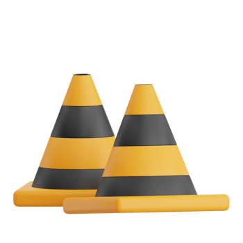 3D Render Construction Cone Icon Illustration. Isolated on Transparent background png