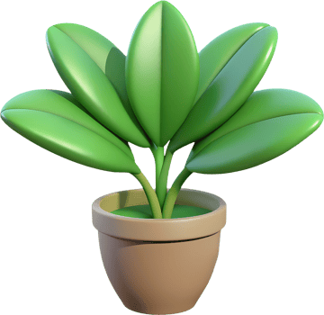 3D Cartoon Plant Leaves Set - Isolated Green Foliage for Design, Game Assets, and Illustrations. 3D Cartoon Summer Tropical Nature Icon Set - Isolated Clipart on Transparent Background png