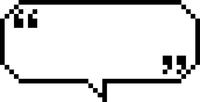 8bit retro game pixel speech bubble balloon with quotation marks, icon sticker memo keyword planner text box banner png