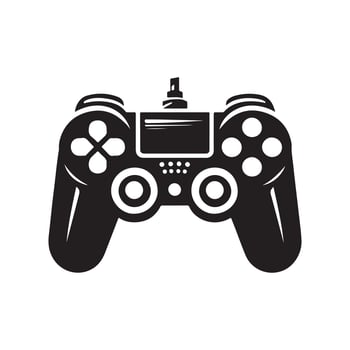 Gaming controller silhouette art illustration. vector