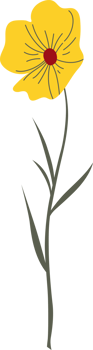 Flower in flat design clip art png