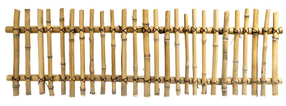 Rustic Bamboo Fence Isolated on Transparency png