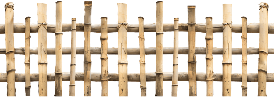 Traditional Bamboo Fence Transparent Background Cutout png