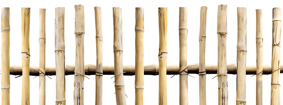 Bamboo Fence Segment Transparent Background Cutout png