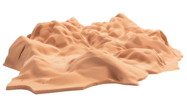 Isolated Sand Mountains on Transparent Backdrop png