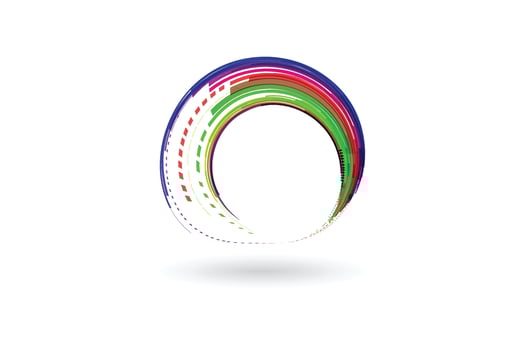 Colorful rainbow color curve design vector