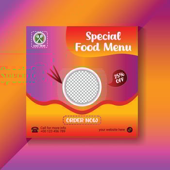 Food Menu And Restaurant Business Marketing Social Media Poster Design vector