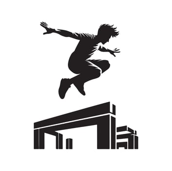 PARKOUR Silhouette Graphic Illustration vector