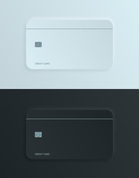 Set of credit card mockups isolated on a white and black. vector
