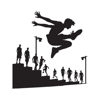 PARKOUR Silhouette Graphic Illustration vector