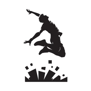 PARKOUR Silhouette Graphic Illustration vector