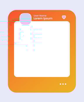 Social media frame isolated template. Colorful social media interface. vector