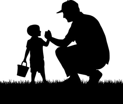 Happy father's day. Father's day silhouette clip art, illustration, photo. Flyer, banner or poster. illustration. vector