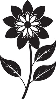 black and white flowers silhouette design illustration vector
