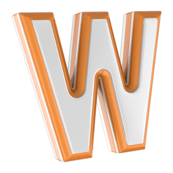 Letter W 3D Render png