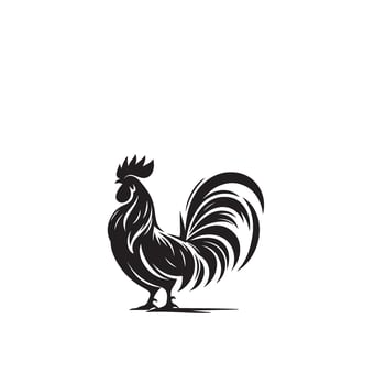 Rooster silhouette. Rooster logo, Rooster icon black vector