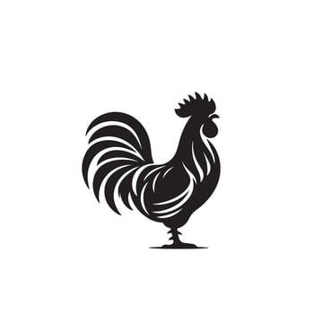 Rooster silhouette. Rooster logo, Rooster icon black vector
