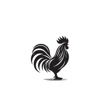 Rooster silhouette. Rooster logo, Rooster icon black vector