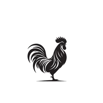 Rooster silhouette. Rooster logo, Rooster icon black vector