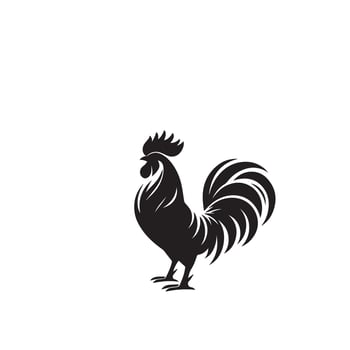 Rooster silhouette. Rooster logo, Rooster icon black vector