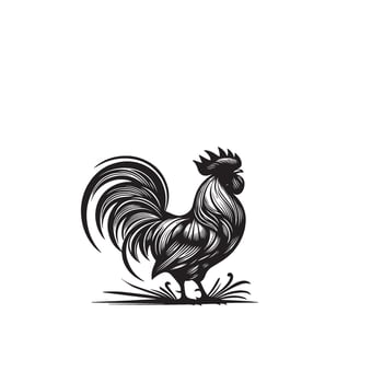 Rooster silhouette. Rooster logo, Rooster icon black vector