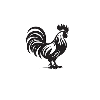 Rooster silhouette. Rooster logo, Rooster icon black vector