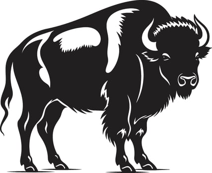 Symbol of Resilience Black Bison Logo Where Strength and Grace Collide Black Bison Icon vector