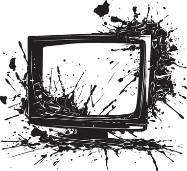 Shattered Screen Design of Broken Television Tattered Tube Black of Shattered Television Design vector