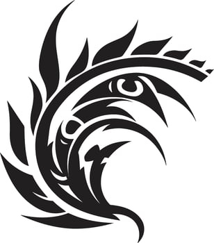 Midnight Mystique Tribal Ink in Black Ancient Adornments Black Icon of Tribal Design vector