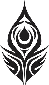 Tribal Intrigue Black Icon of Tribal Tattoo Shadowed Symbols Tribal Ink in Noir vector