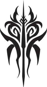 Noir Nomad Tribal Design in Black Tribal Intrigue Black Icon of Tribal Tattoo vector