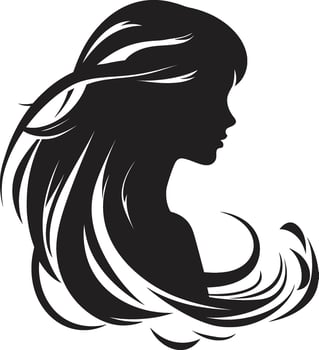 Ebony Elegance Woman Face in Black Timeless Tranquility Black Woman Face Icon vector